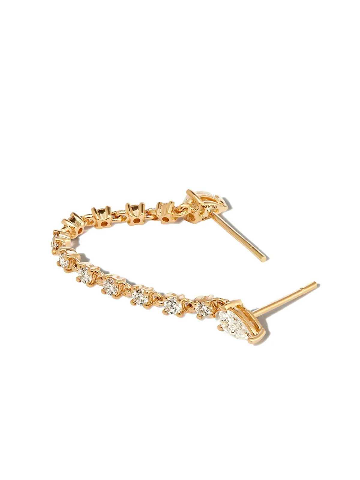 Anita Ko 18K イエローゴールド ダイヤモンド 片耳ピアス - 画像2