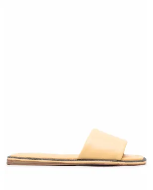 Brunello Cucinelli ビーズ装飾フラットサンダル - ニュートラル - サムネイル1