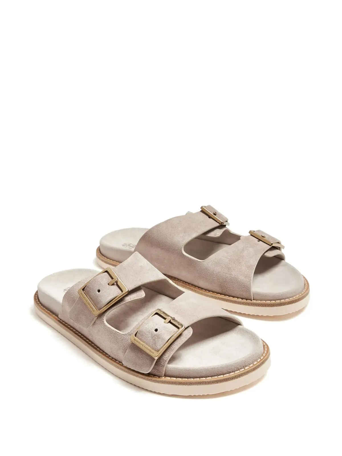 Brunello Cucinelli バックル付きスエードサンダル - 画像2