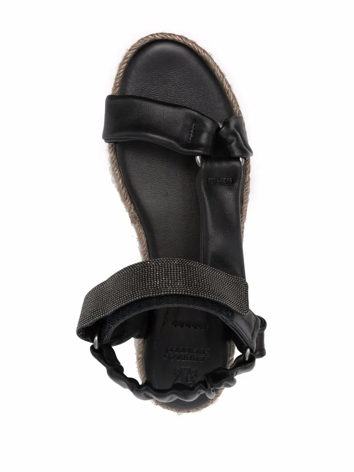 Brunello Cucinelli モニリモチーフ付きプラットフォームエスパドリーユ - ブラック - 画像4