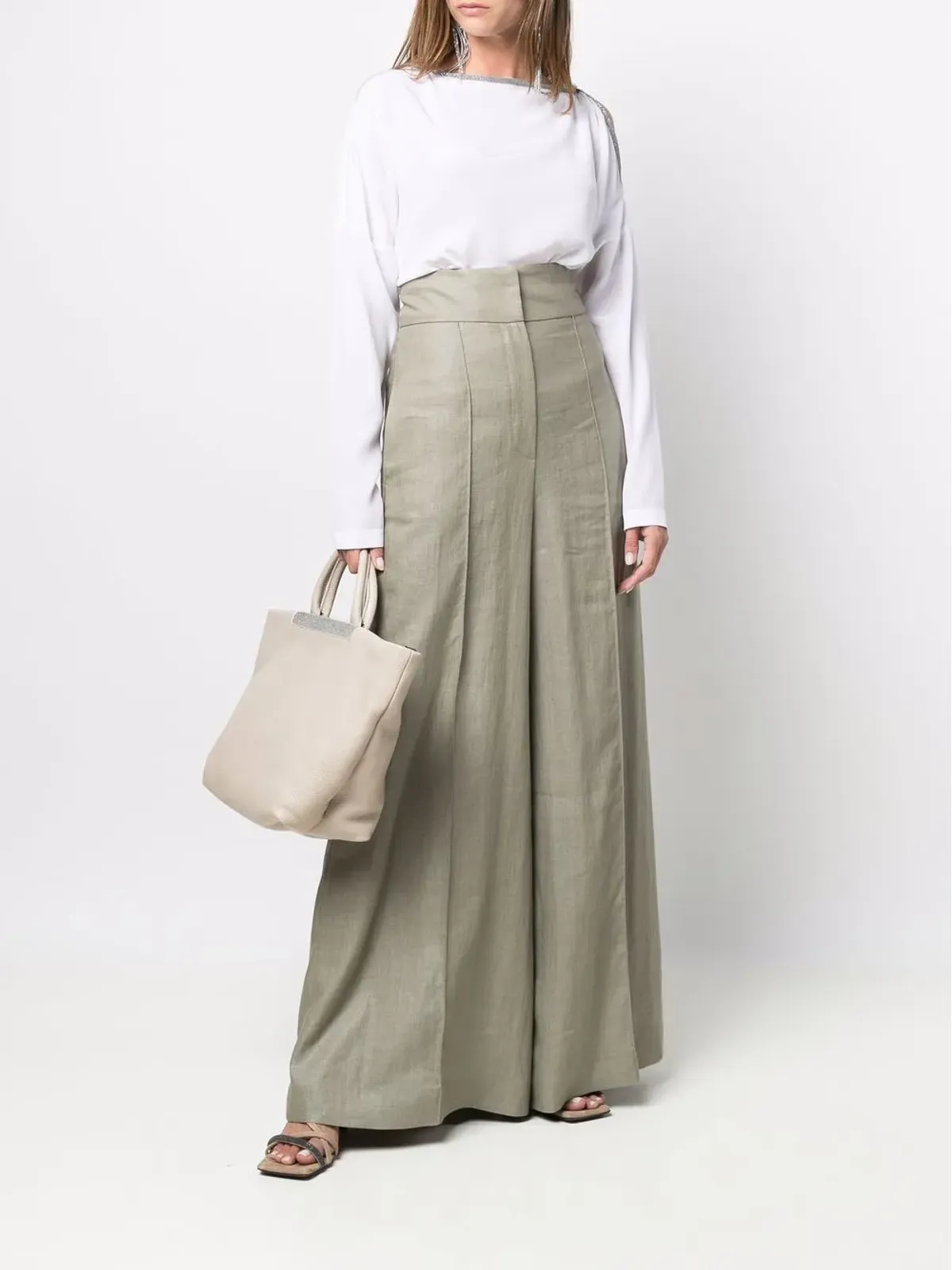 Brunello Cucinelli コールドショルダー ブラウス - ホワイト - 画像2