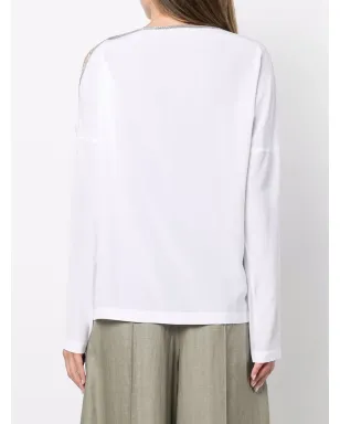 Brunello Cucinelli コールドショルダー ブラウス - ホワイト - サムネイル4