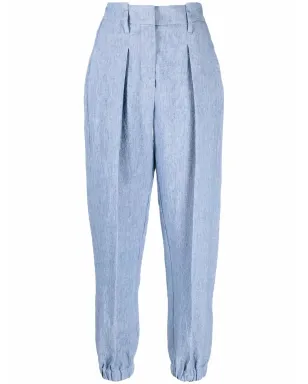 Brunello Cucinelli カフドアンクルリネン スーツパンツ（ブルー） - サムネイル1