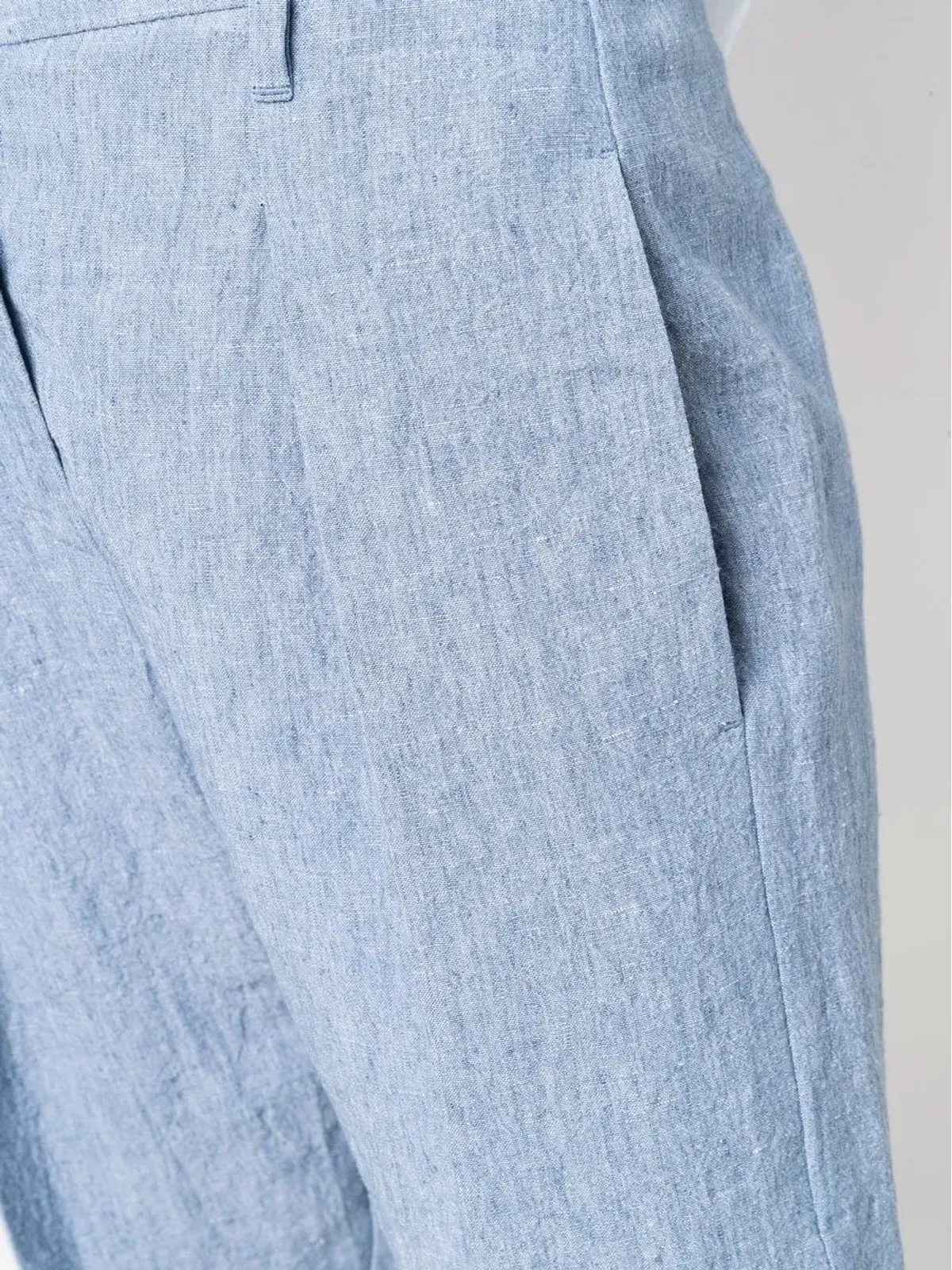 Brunello Cucinelli カフドアンクルリネン スーツパンツ（ブルー） - 画像5