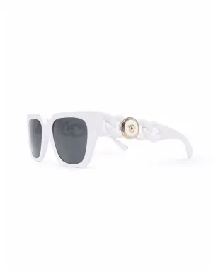 Versace Eyewear チェーンアームサングラス - White - サムネイル2