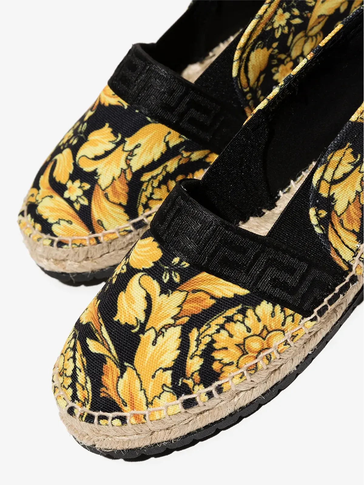 Versace Kids バロッコプリント エスパドリーユ ブラック - 画像3
