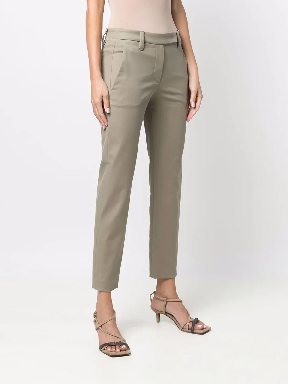 Brunello Cucinelli ゴム入りウエストのクロップドパンツ - 画像3