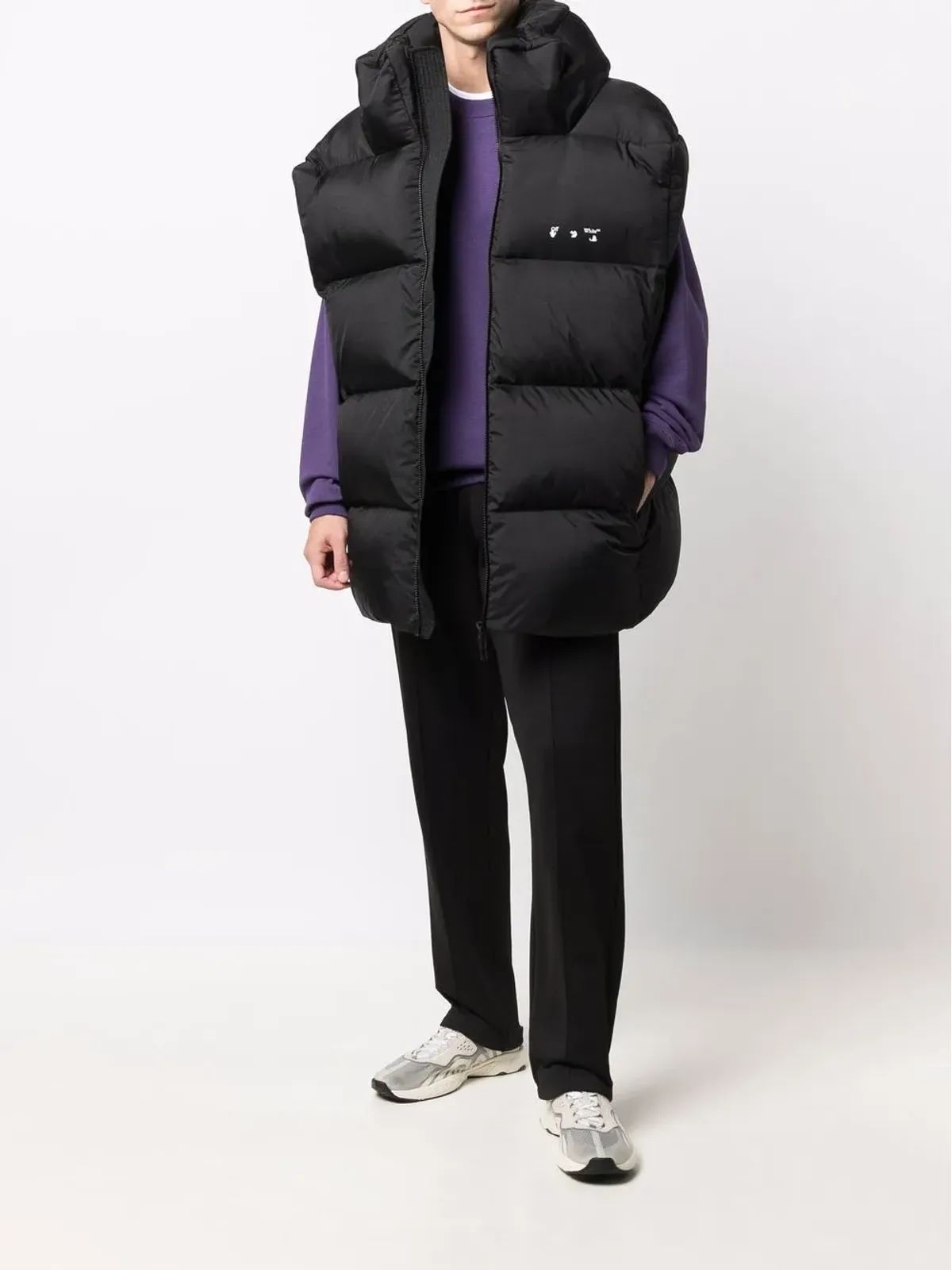 Off-White ダウンフェザー ロゴプリント ジレ - 画像2