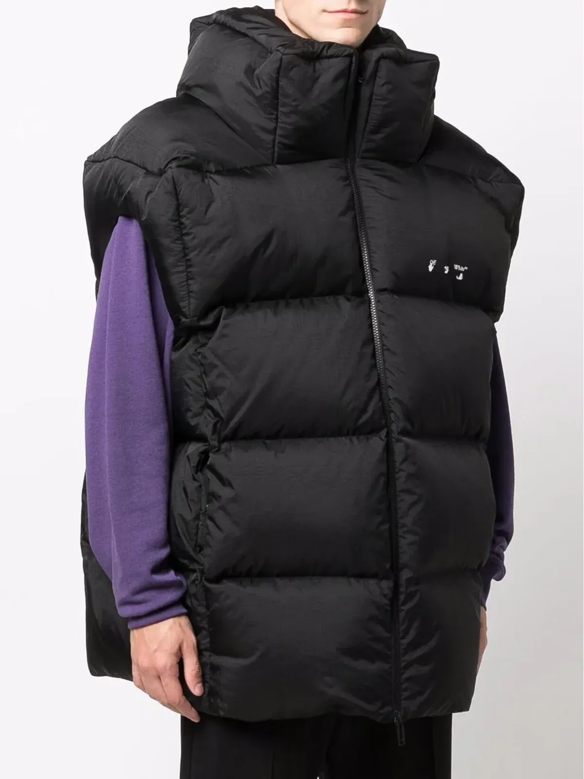 Off-White ダウンフェザー ロゴプリント ジレ - 画像3