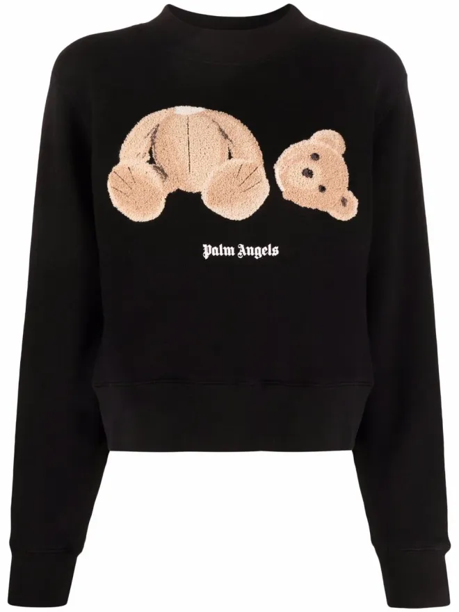 Palm Angels Palm Angels ベアモチーフ クロップド スウェットシャツの商品画像