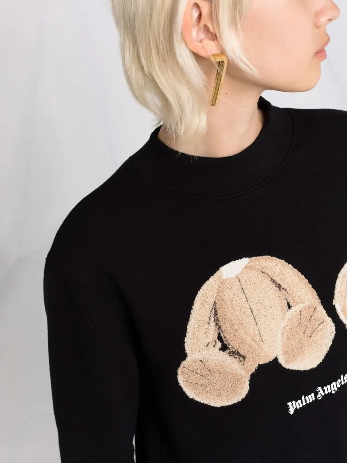 Palm Angels ベアモチーフ クロップド スウェットシャツ - 画像3