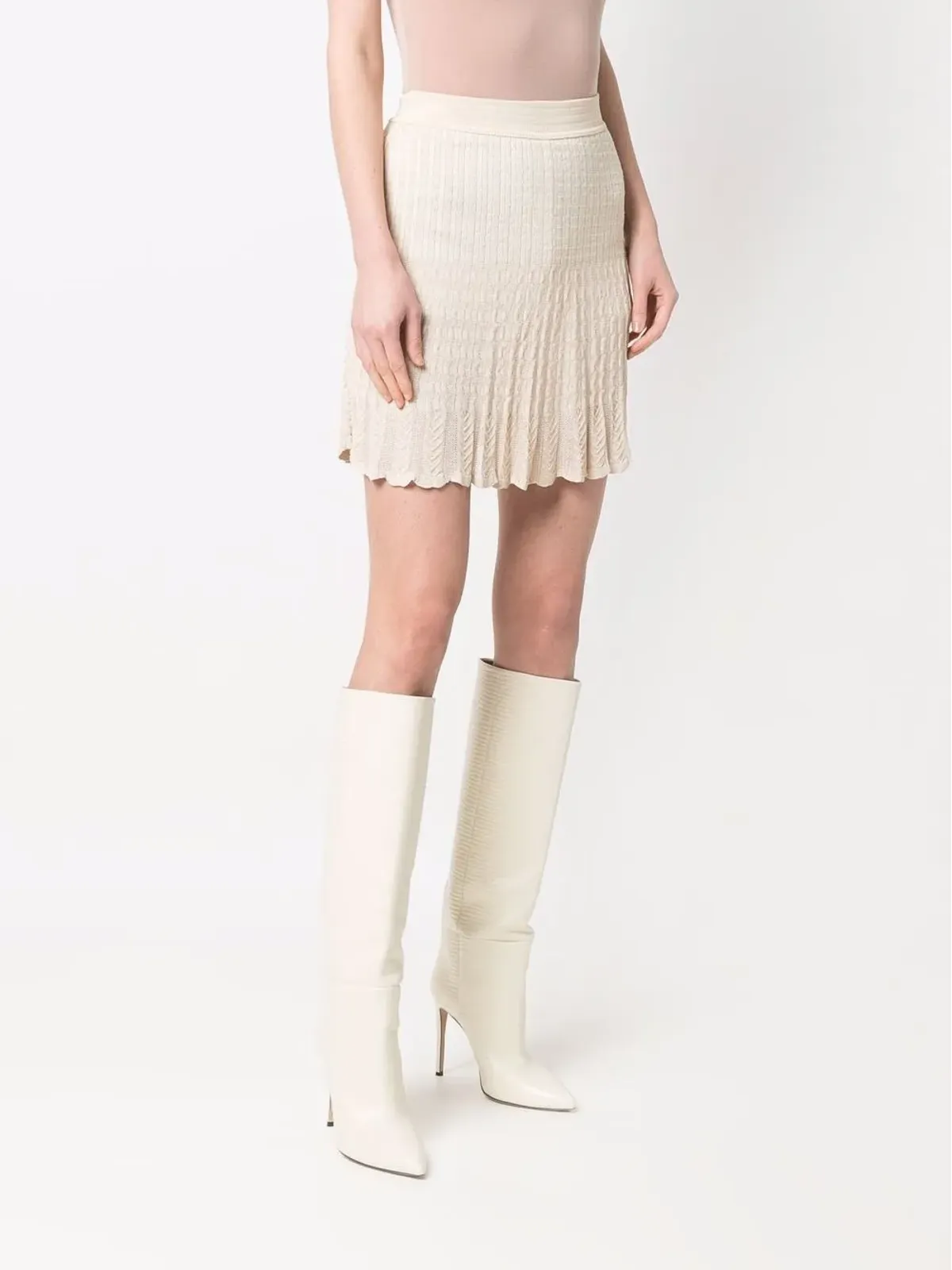 Alaïa ビンテージ 1990年代 ケーブルニット ミニスカート - 画像3