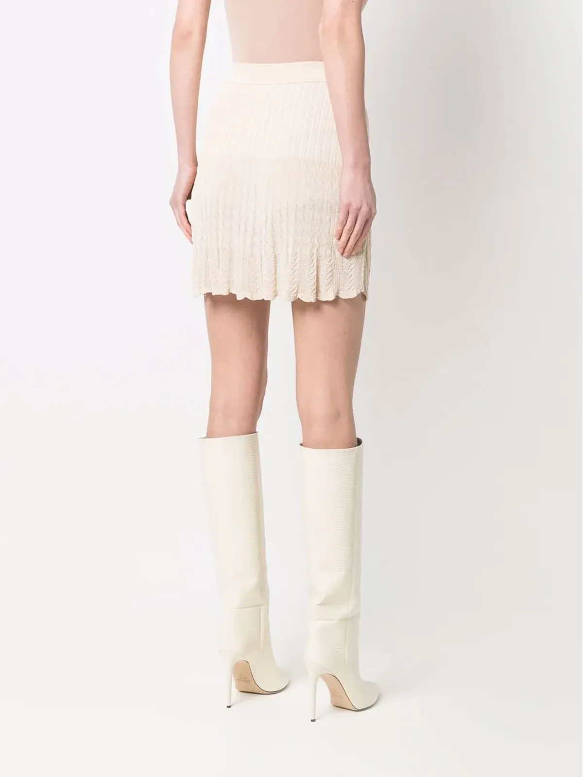 Alaïa ビンテージ 1990年代 ケーブルニット ミニスカート - 画像4