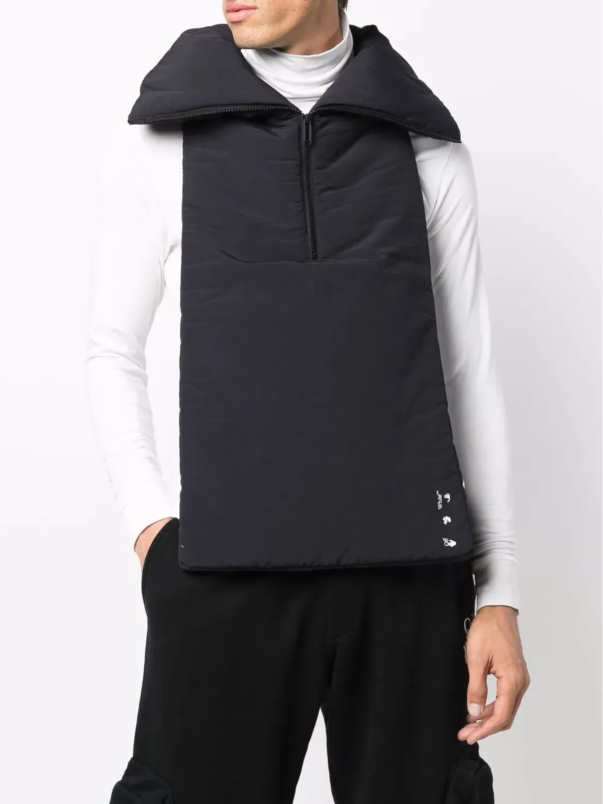 Off-White ジップアップビブスカーフ - ブラック - 画像2