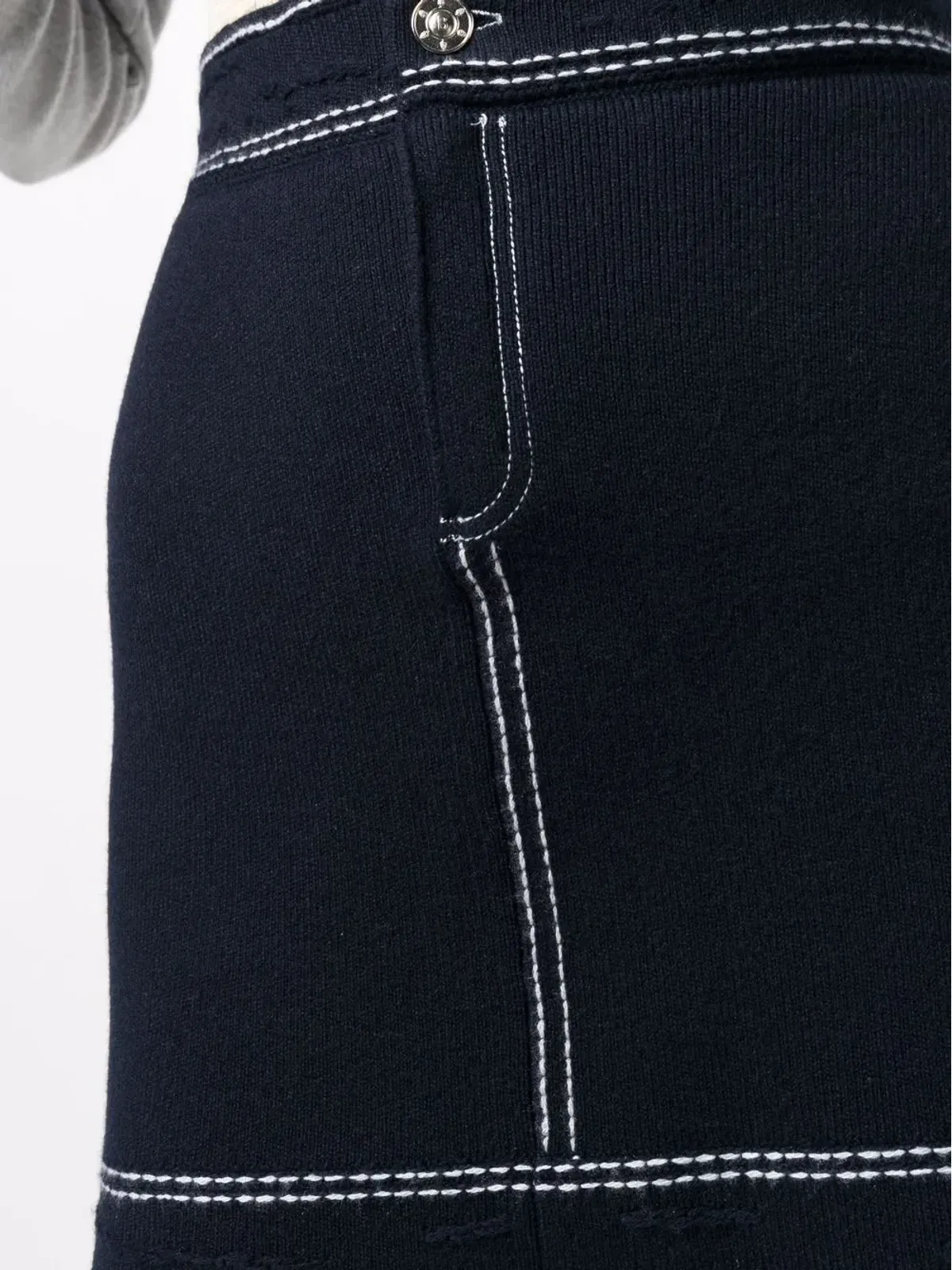 Barrie コントラストステッチ ミニスカート - 画像5
