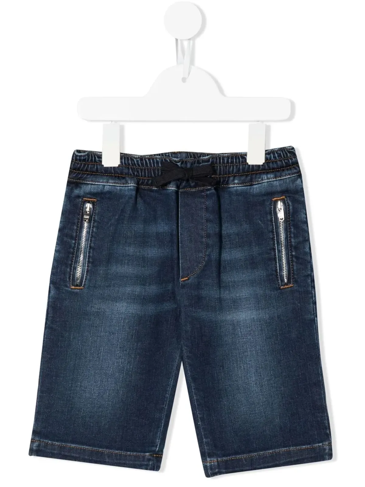 Dolce & Gabbana Kids ドローコード入りデニムショーツ - 画像1