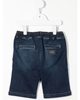 Dolce & Gabbana Kids ドローコード入りデニムショーツ - サムネイル2