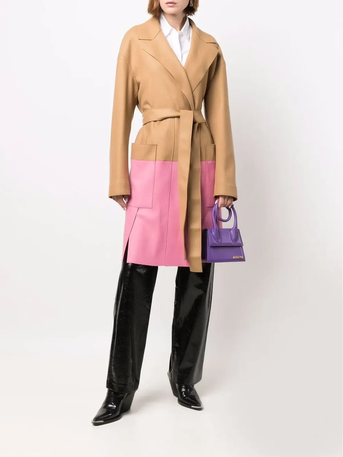 DSQUARED2 ツートーンタイファスニングコート - 画像2