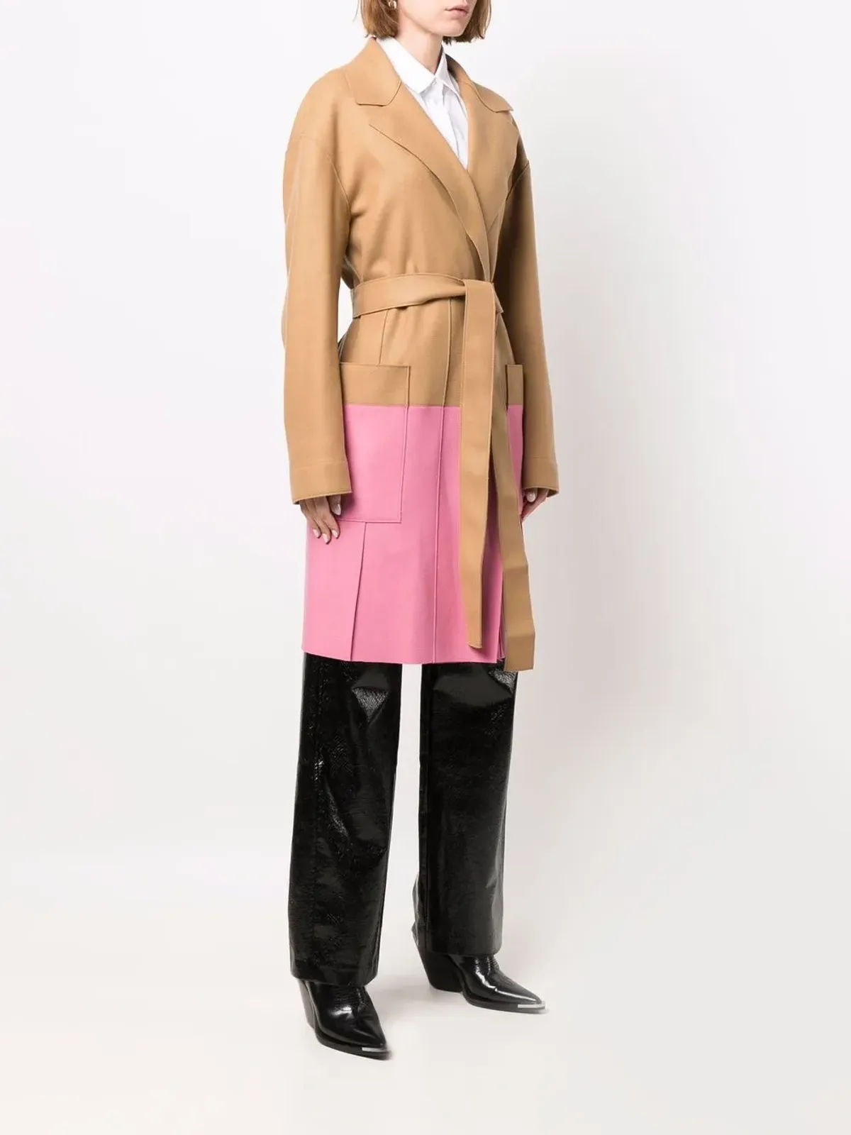 DSQUARED2 ツートーンタイファスニングコート - 画像3