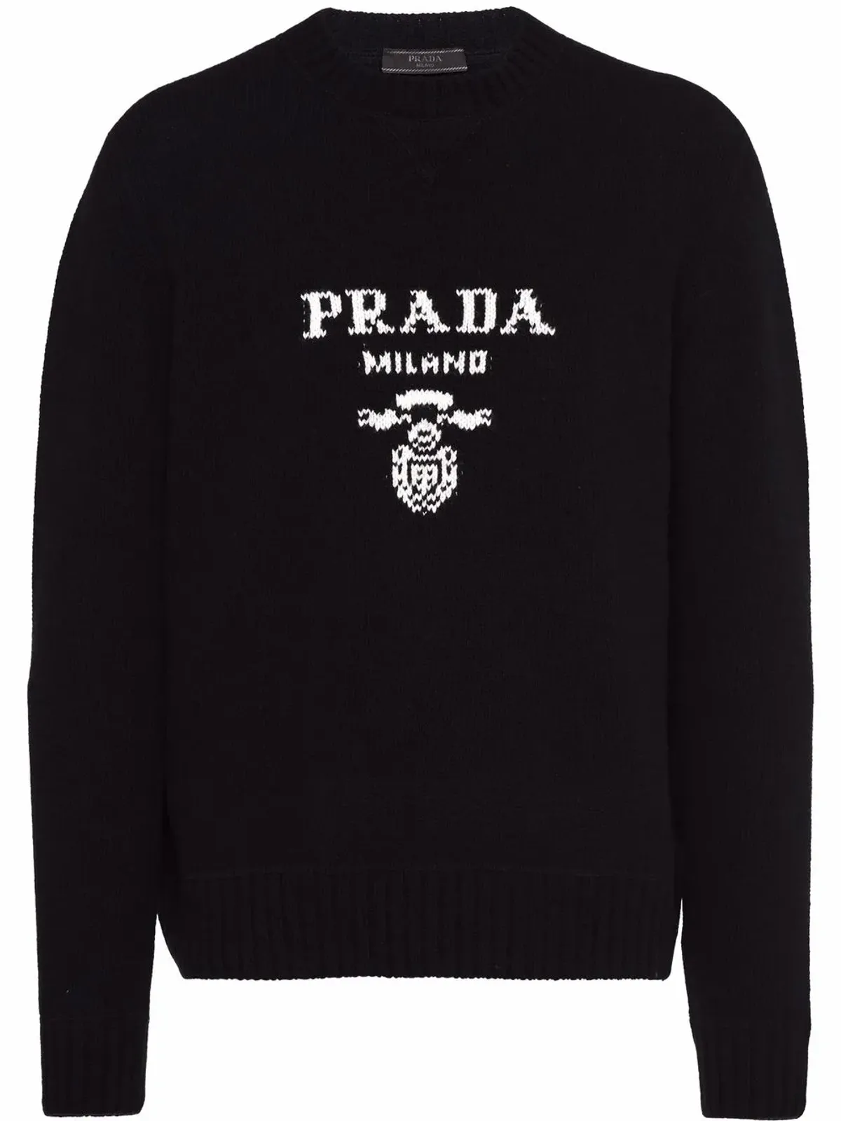 Prada ロゴ入りインターシャ ウールカシミヤ混紡 ジャンパー - 画像1