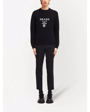 Prada ロゴ入りインターシャ ウールカシミヤ混紡 ジャンパー - サムネイル2