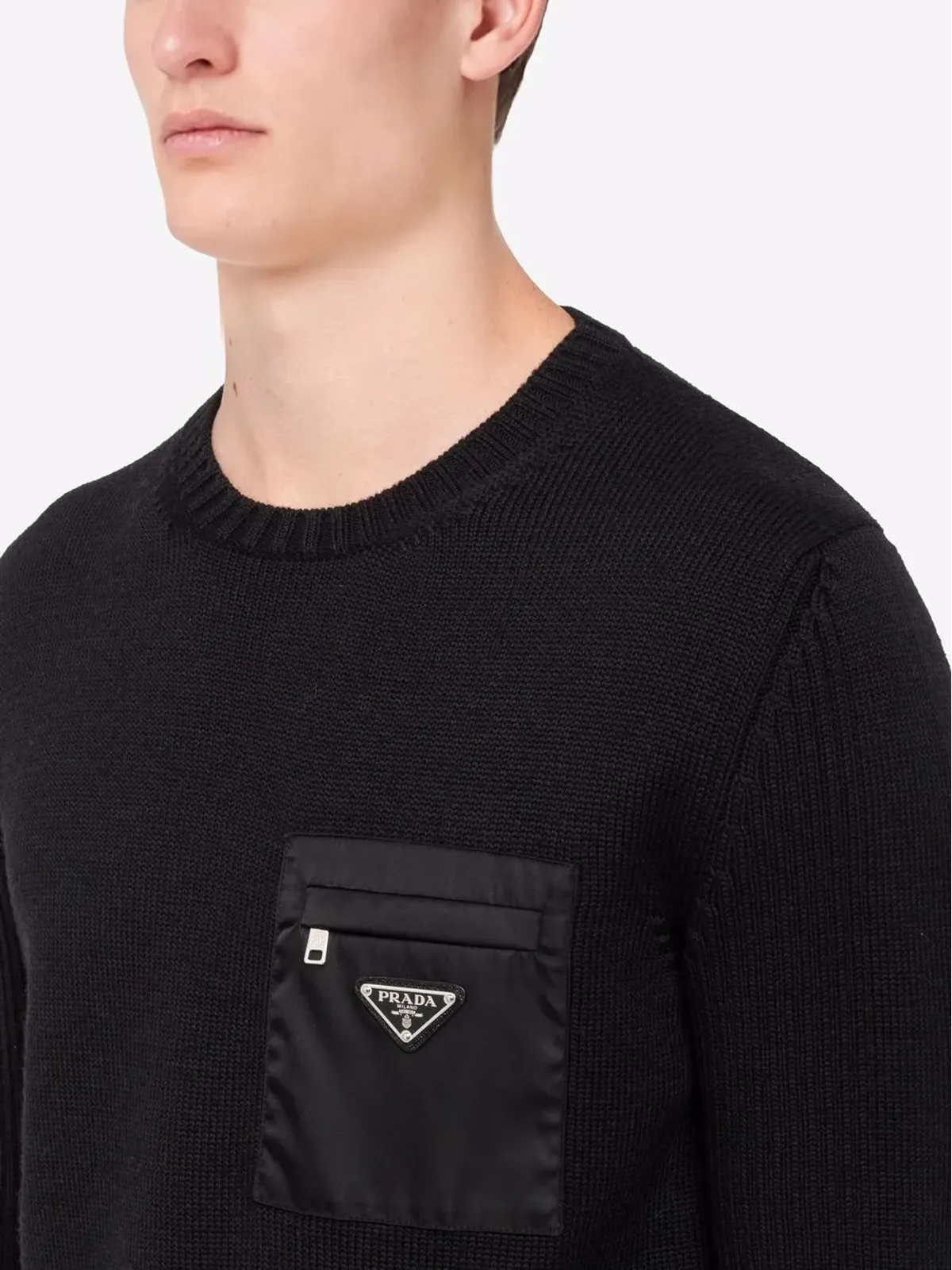 Prada ポケットディテール ウール ジャンパー ブラック - 画像5
