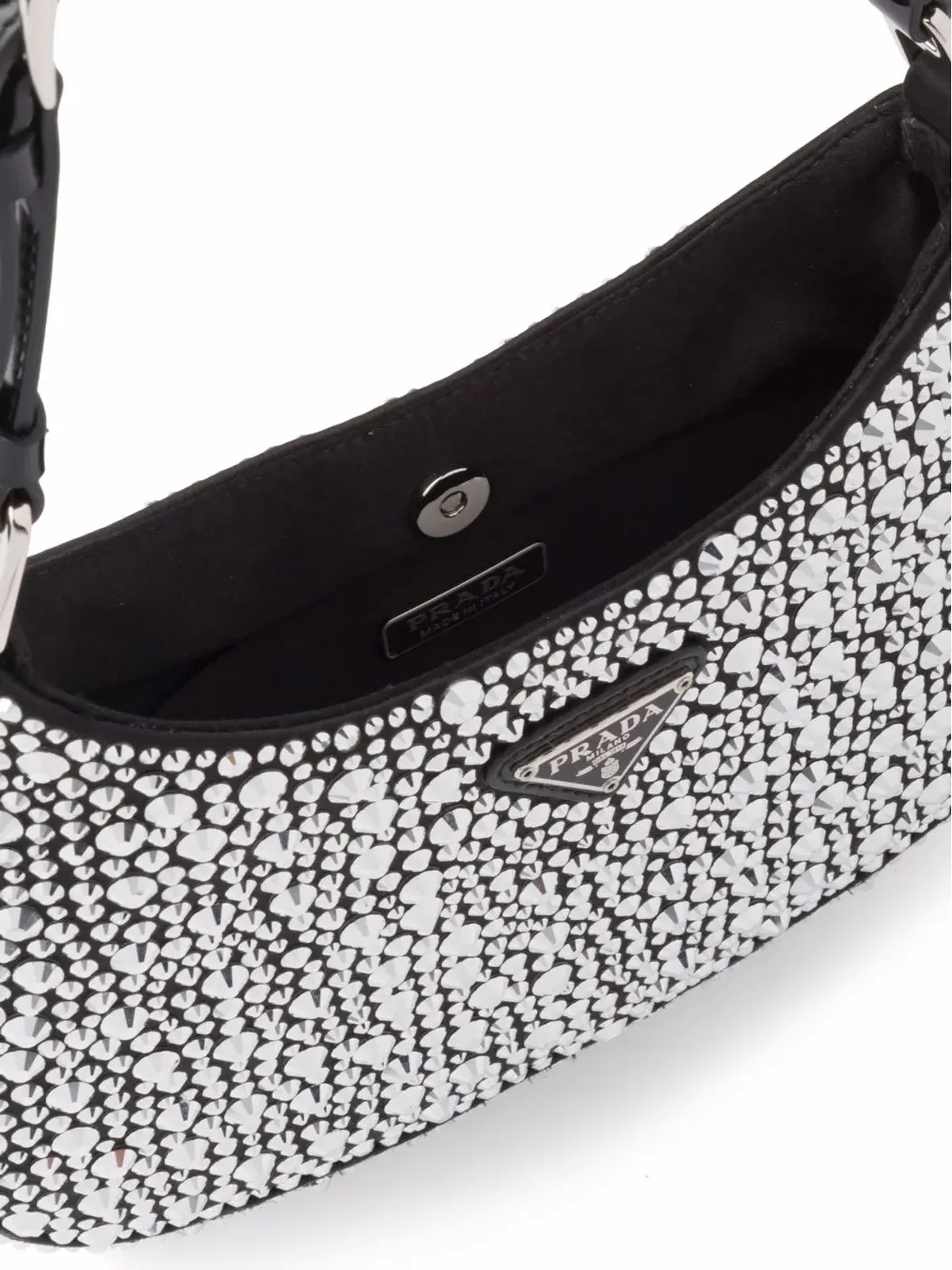 Prada クレオ クリスタル装飾ショルダーバッグ（メタリック） - 画像5