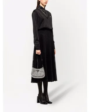 Prada クレオ クリスタル装飾ショルダーバッグ（メタリック） - サムネイル2