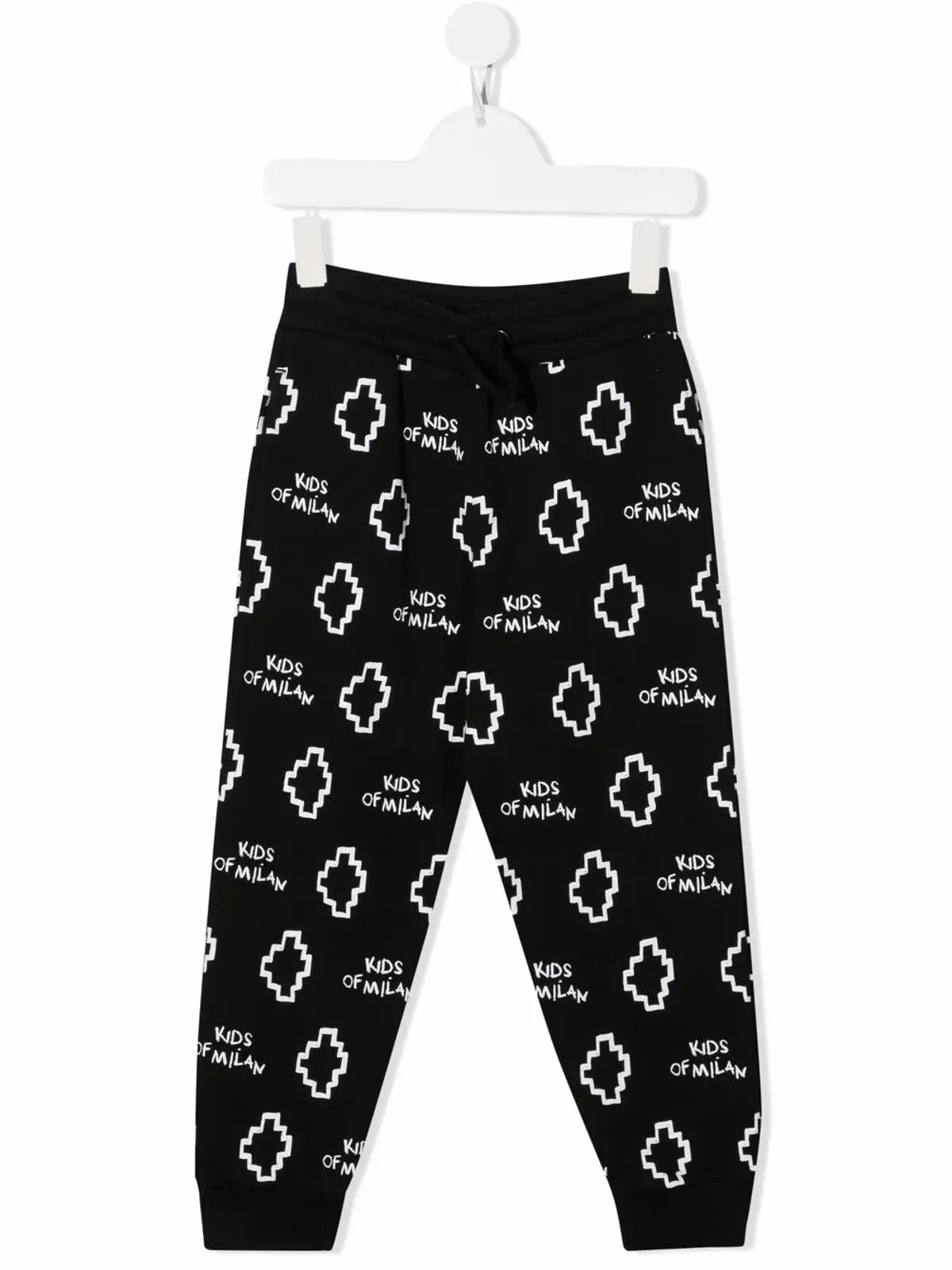 COUNTY OF MILAN KIDS 全体にロゴプリントのトラックパンツ - ブラック - 画像1