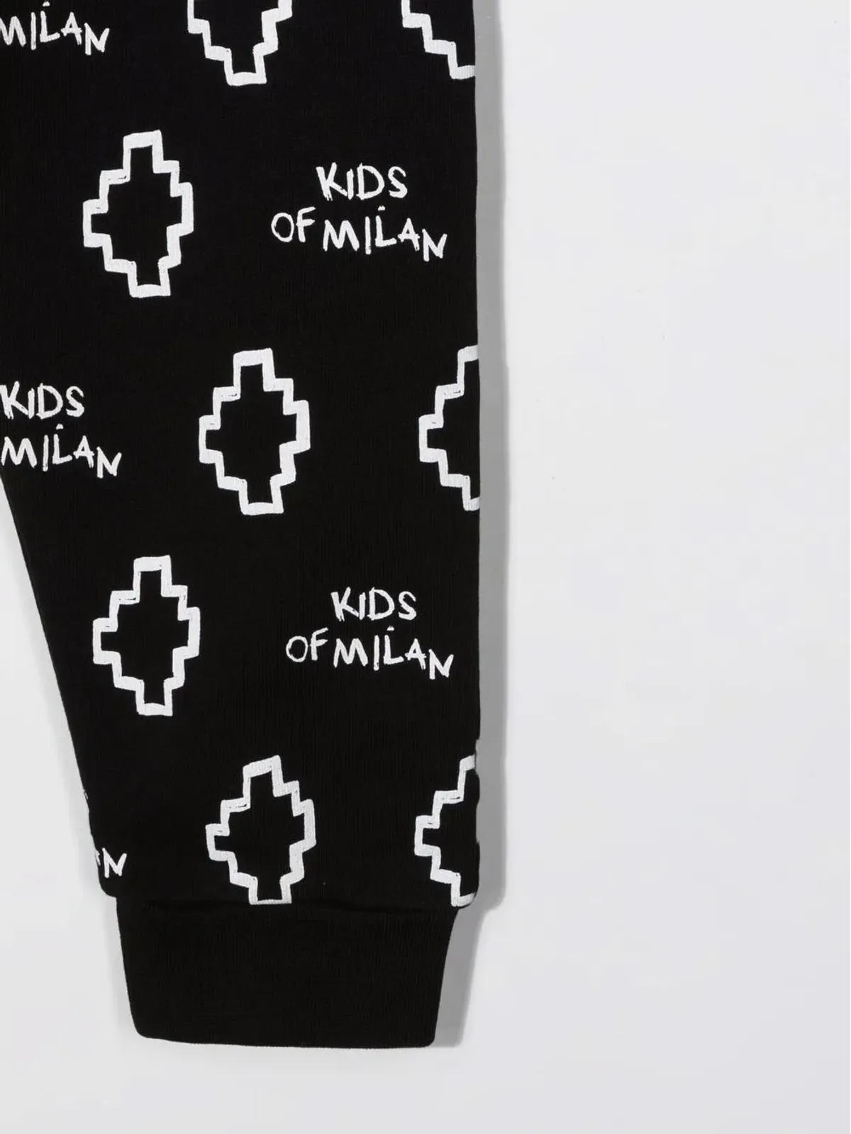 COUNTY OF MILAN KIDS 全体にロゴプリントのトラックパンツ - ブラック - 画像3