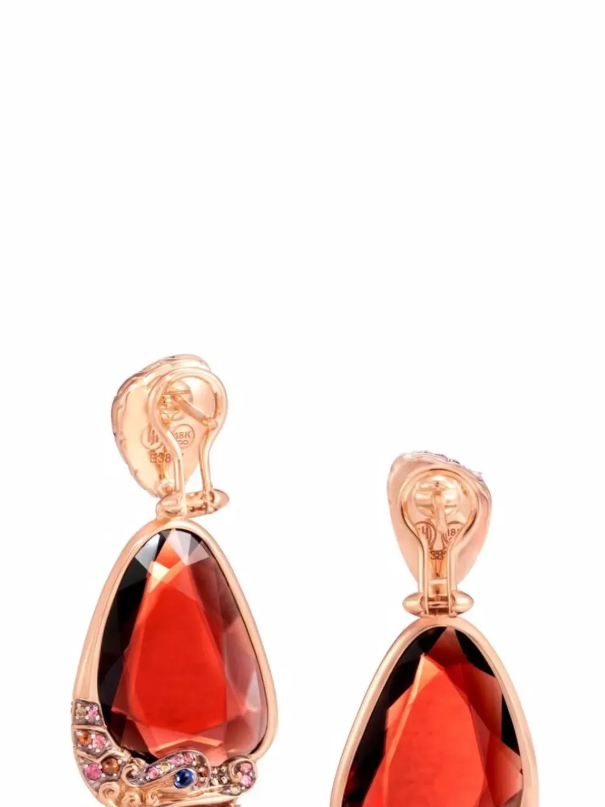 John Hardy 18kt rose gold Naga Kembar diamond earrings - Red - 画像2