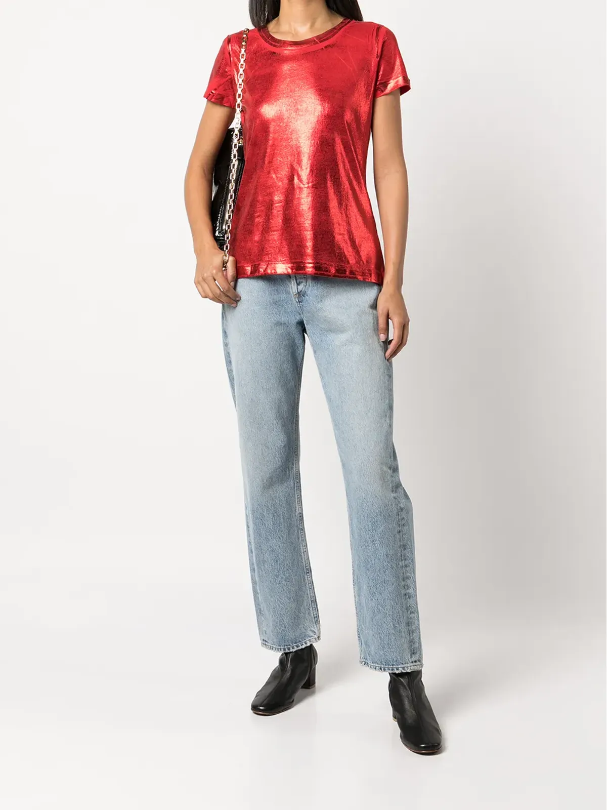 Madison.Maison メタリック ラミナ Tシャツ - レッド - 画像2