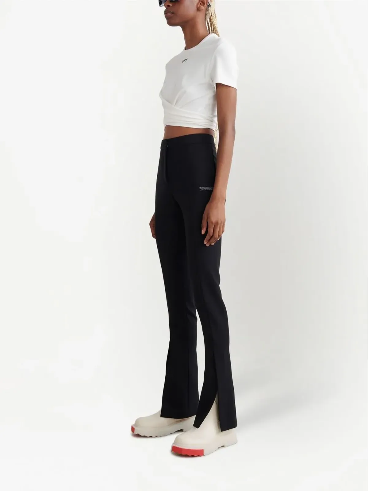 Off-White ハイウエスト テーラードパンツ - ブラック - 画像3