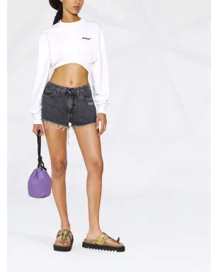 Off-White Helvetica cropped sweatshirt - サムネイル2