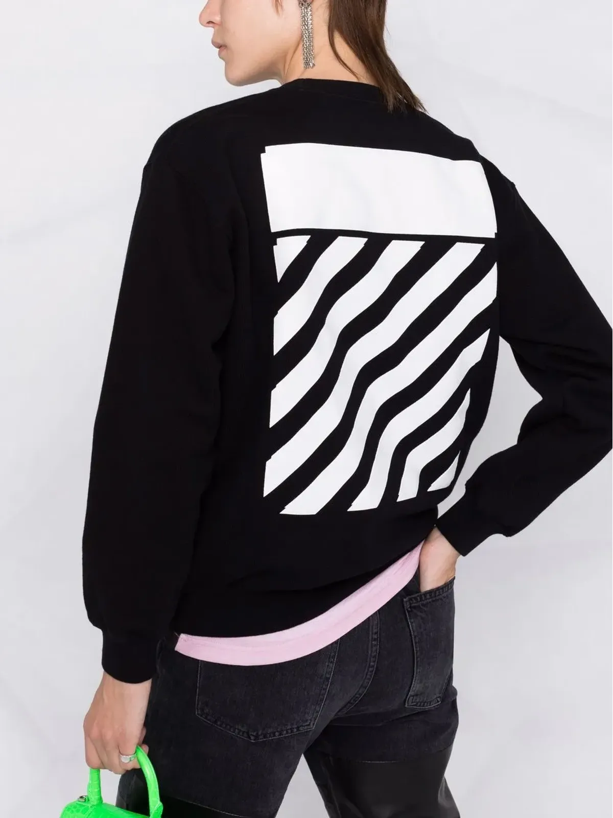 Off-White 斜めストライプ プリント スウェット - 画像5