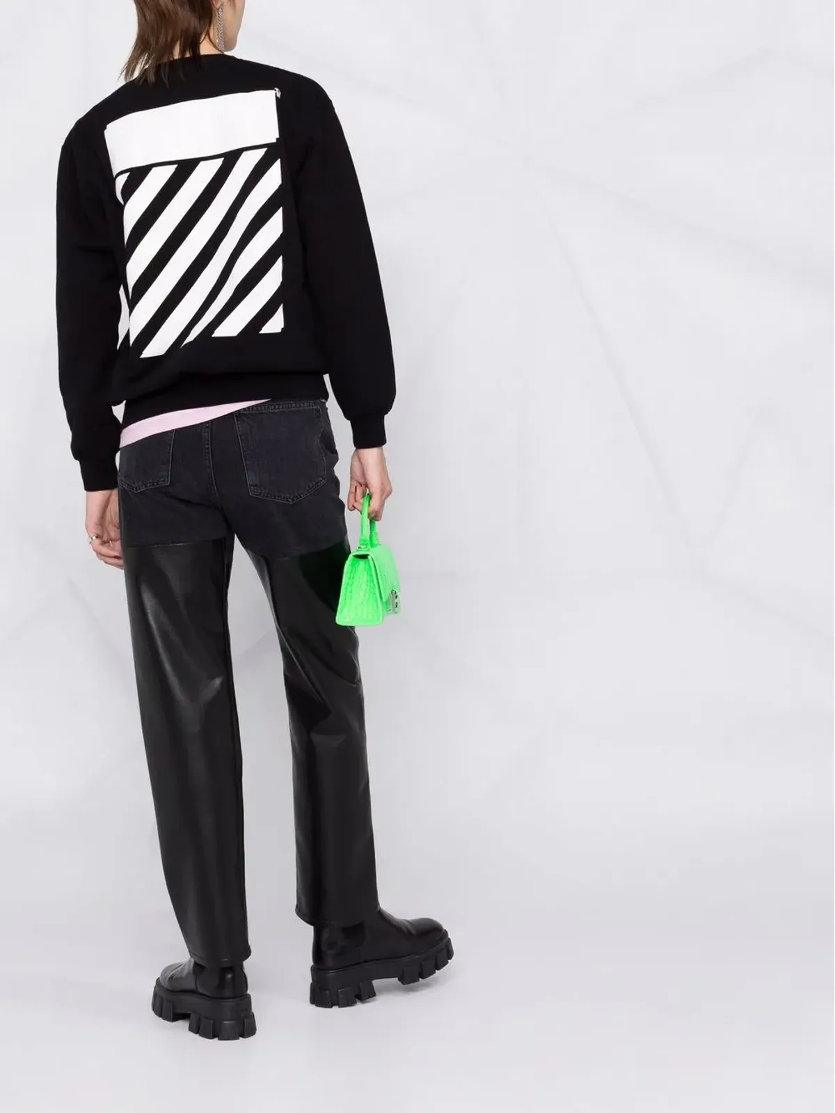 Off-White 斜めストライプ プリント スウェット - 画像2