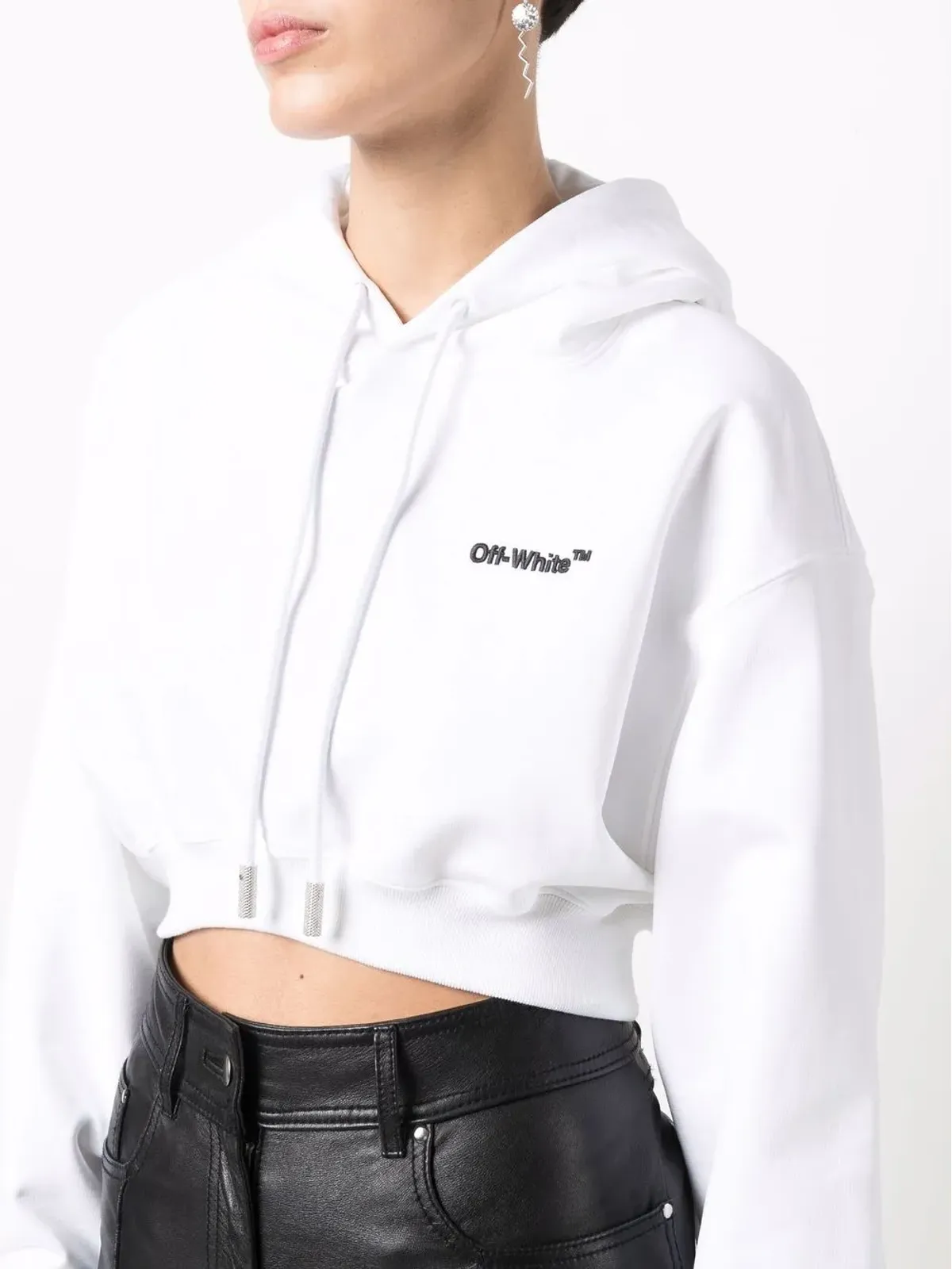 Off-White ヘルベチカ クロップド フーディ - 画像5