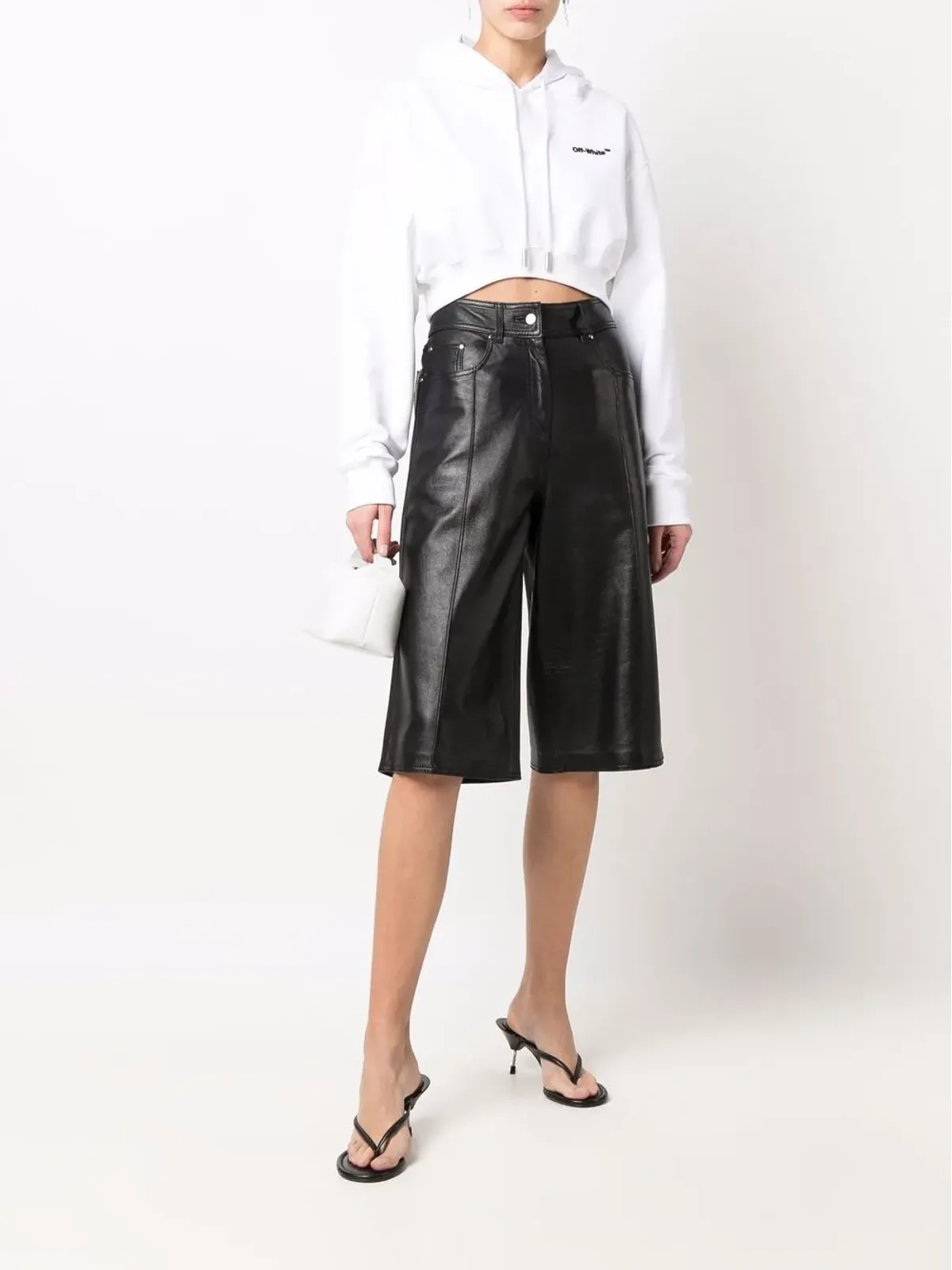 Off-White ヘルベチカ クロップド フーディ - 画像2
