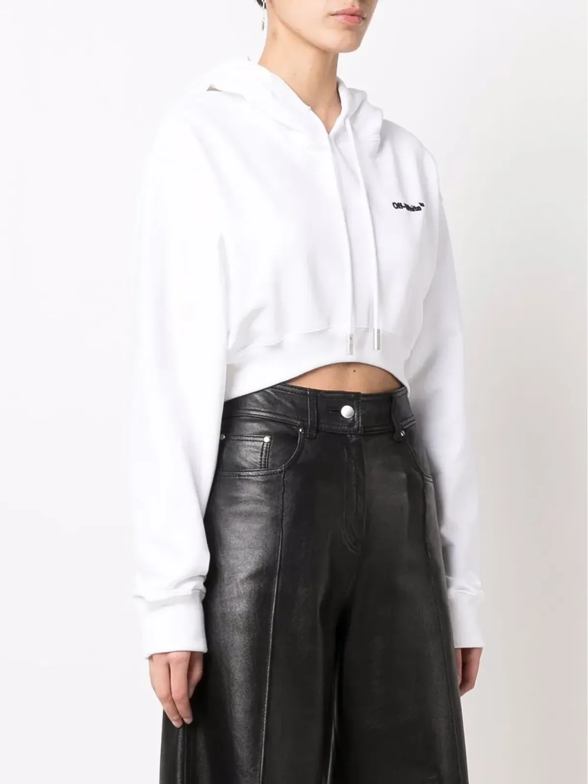Off-White ヘルベチカ クロップド フーディ - 画像3