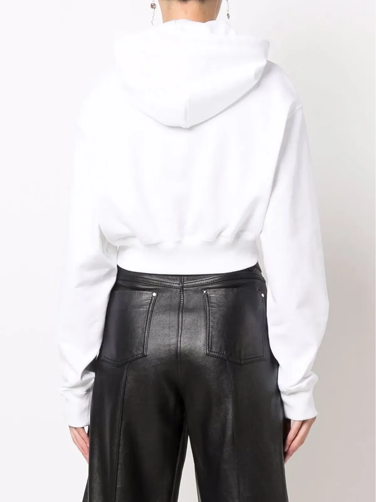 Off-White ヘルベチカ クロップド フーディ - 画像4