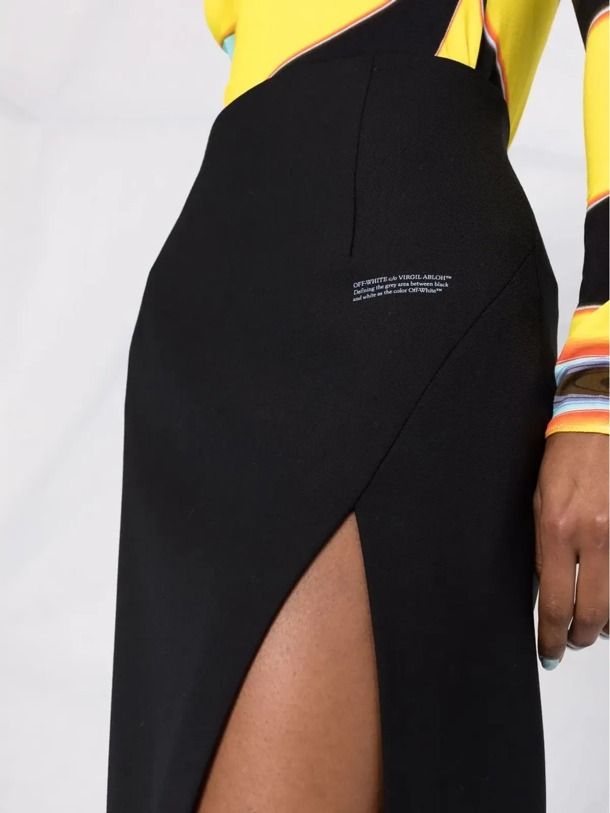Off-White コーポレート ハイウエスト ミディスカート - ブラック - 画像3