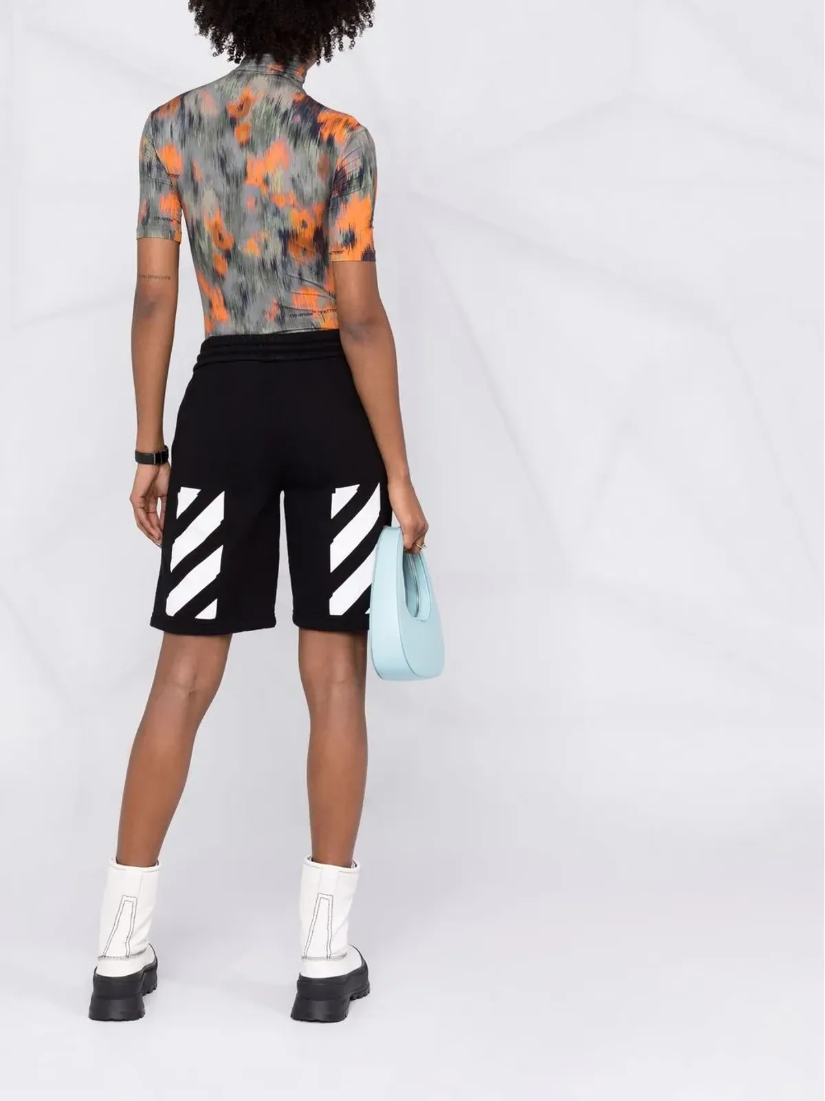 Off-White ダイアグストライププリント トラックショーツ - 画像4