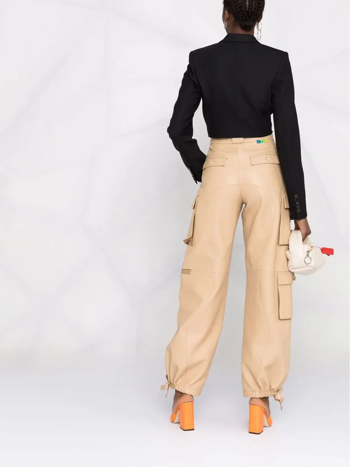 Off-White クロップド タキシードブレザー - 画像4