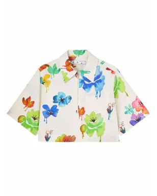Off-White 水彩花柄プリント半袖シャツ - サムネイル1