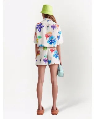 Off-White 水彩花柄プリント半袖シャツ - サムネイル4