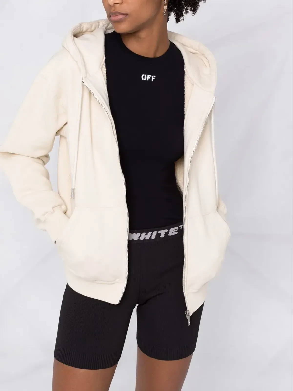 Off-White ロゴウェストバンドスポーツショーツ - 画像5