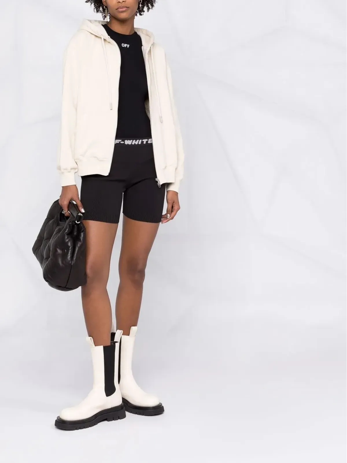 Off-White ロゴウェストバンドスポーツショーツ - 画像2