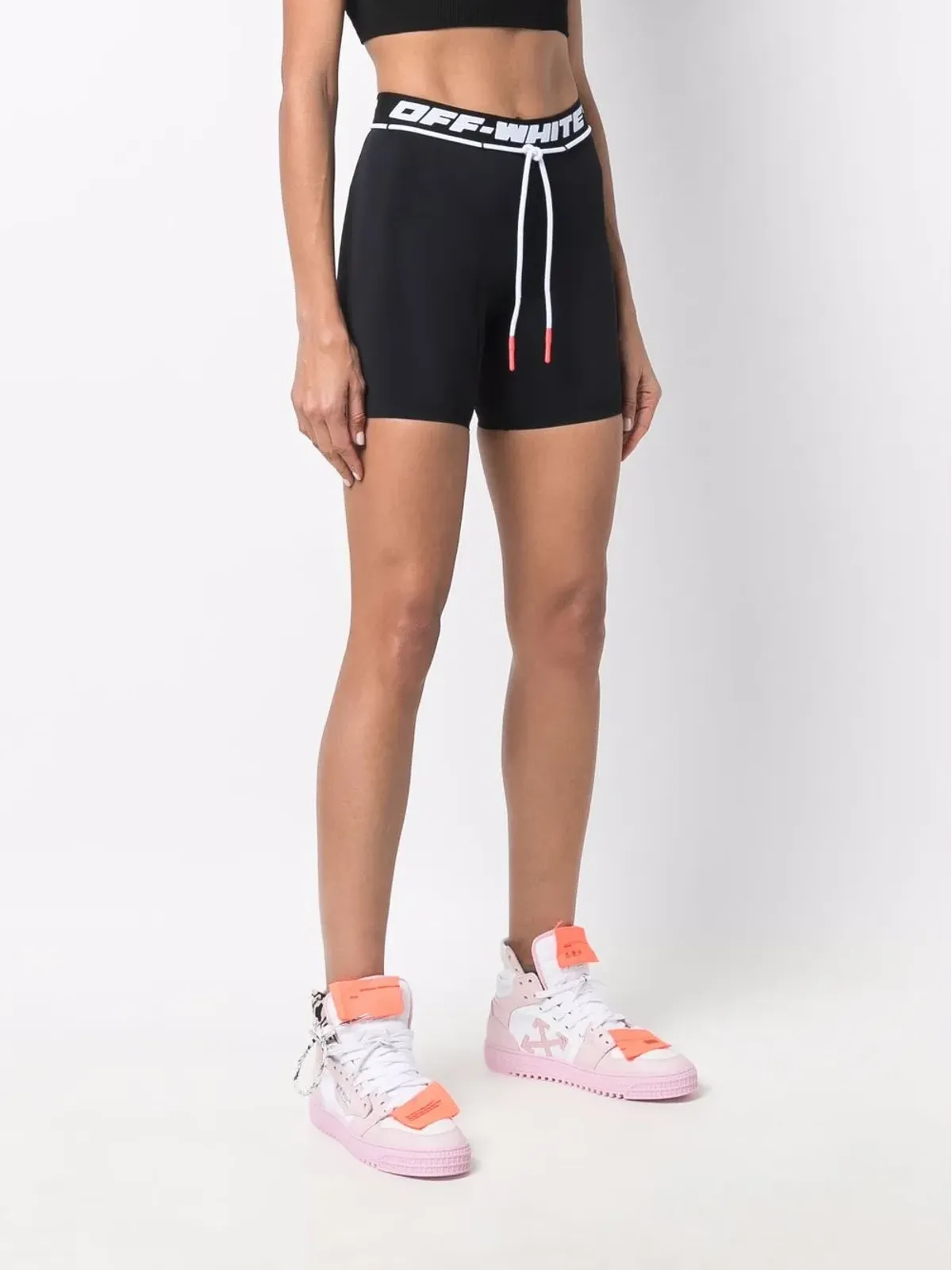Off-White ロゴウエストバンド ランニングショーツ - 画像3