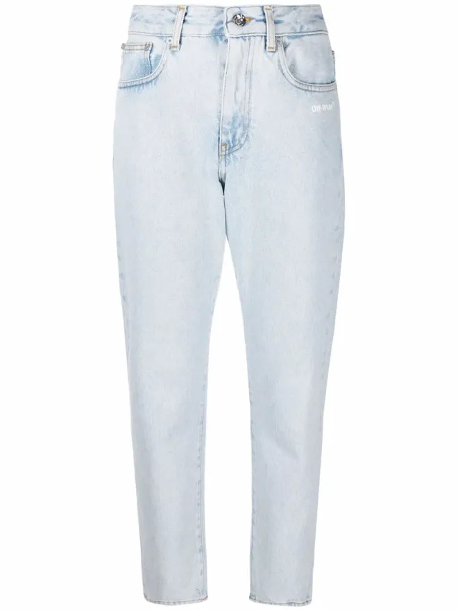 OFF-WHITE Off-White Diagプリント クロップドジーンズの商品画像