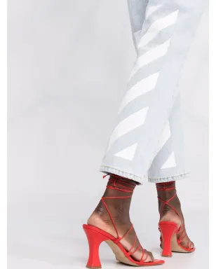 Off-White Diagプリント クロップドジーンズ - サムネイル3